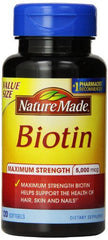 Suplemento de Biotina en Capsulas de Gel de Nature Made