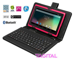 Tablet Tagital® T7X de 7 Pulgadas Quad Core con Cover yTeclado Incluido (Rosado)